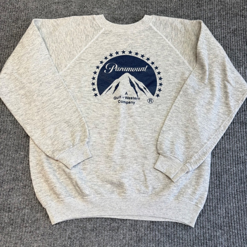 Vintage 80s Paramount Pictures Gulf‎ + Western Logo Crewneck Hanes Sweatshirt
